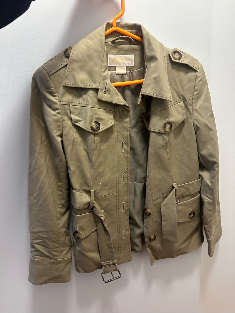 Michael Kors Cropped Belted Trench Coat